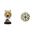 thumbnail image 1 of Escultura de cabeza de tigre de resina, estatua de mesa, escultura de pared de metal, figura decorativa, disco adecuado para sala de estar, dormitorio, 1 of 8