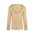 thumbnail image 5 of safuny Women's Fit Tops Hooded Sweatshirt Pocket Trendy Shirts Fall Long Sleeve Holiday V Neck Sports Casual Relaxed Solid Drawstring Pullover Khaki XXXL, 5 of 5