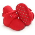 thumbnail image 3 of Baby Booties Cozy Fleece Slippers Soft Baby Shoes With Gripper Soles-red-11cm, 3 of 5