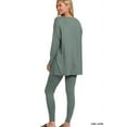 thumbnail image 2 of Zenana Women's Soft Brushed Fabric Round Neck Long Sleeve Top & Leggings - 2 Pieces Set, 2 of 5
