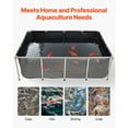 thumbnail image 3 of KFFKFF Canvas Fish Pond, 470 Gal Above Ground Pond, PVC Koi Tank with Transparent Viewing Panel, Rectangular Goldfish Tank with Steel Frame & Drain Valve, Suitable for Breeding Koi and Irrigation, 3 of 9
