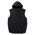 thumbnail image 7 of BRGZLK Men's Tank Tops Solid Color Sleeveless Hooded Casual Sports Top Drawstring High Low Hem Tank Top Bodybuilding Muscle Cut Off T-Shirt, 7 of 7