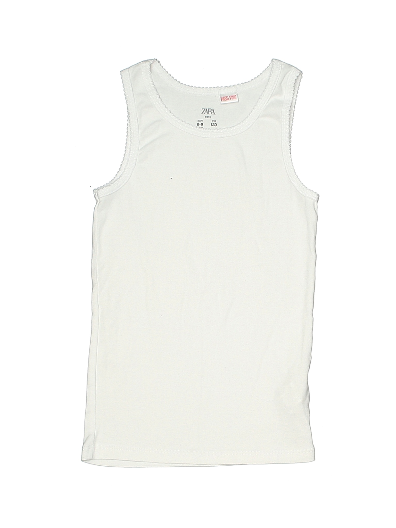Rene Rofe Girls White Undershirt Tank Tops 3 Pack