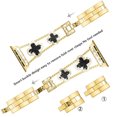 thumbnail image 4 of Swarich Clover Band for Apple Watch Bands 42mm 44mm 45mm 49mm, Simple Stylish Sparkle Diamond Metal Dressy iWatch Bracelet for Apple Watch Band Ultra 1/2 Series 9 SE 8 7 6 5 4 3 2 1,Gold+Black, 4 of 7