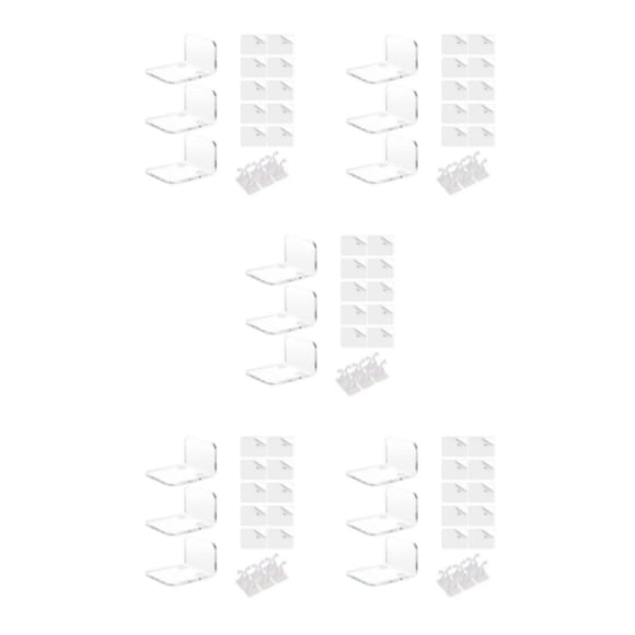 Kenally 3 unids/set de almacenamiento más ordenado con estante de pared fácil instalación y duradero multifuncional transparente Type2 NO2