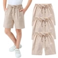 thumbnail image 2 of YunPes 3 Pack Boys Mesh Athletic Shorts Kids Youth Basketball Shorts Cotton Linen Active Quick Dry Gym Sports French Terry Short, 2 of 4