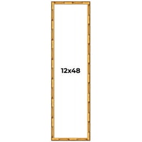 12x48 Frame Gold Bamboo Solid Wood Picture Frame | 1 Inch Moulding Width | Interior Frame Depth