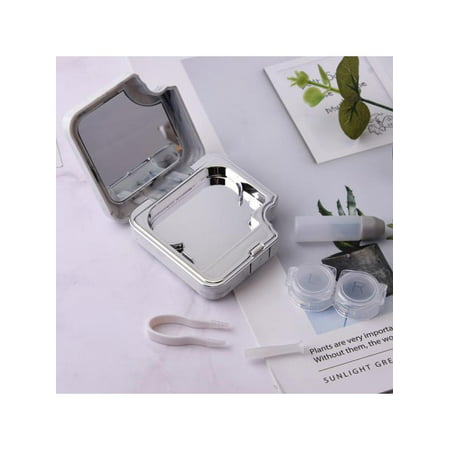Lavaport Cosmetic Contact Lens Mate Mini Box Simple Myopia Glasses Box Marble Contact Lens Case