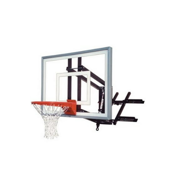 First Team RoofMaster Turbo Roof and Wall Mount Basketball Hoop with 54 Inch Glass Backboard