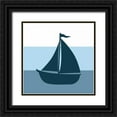 thumbnail image 1 of Robinson, Tamara 26x26 Black Ornate Wood Framed with Double Matting Museum Art Print Titled - Sailboat, 1 of 4