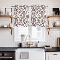 thumbnail image 2 of Boho Leaf Kitchen Curtains Small Short 39 Inch Length, Orange Red Spring Farmhouse Pastoral Tribal Grommet Top Bedroom Living Room Curtains, Light Filtering Cafe Curtain Drapes 2 Panels Set 55''x39'', 2 of 9