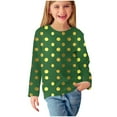 thumbnail image 2 of Spazoro Child Girls St. Patrick's Shirts Tee, Heart Print Long Sleeve Crew Neck Casual Pullover Tops for Kids Girls Green Size 4 T, 2 of 6