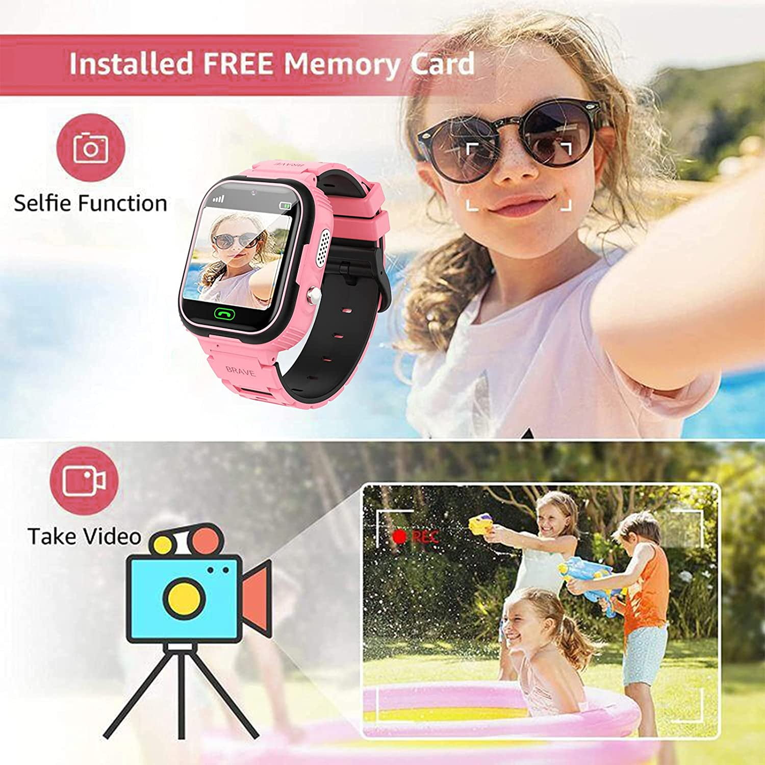 axGear Kids Smartwatch for Boys Girls with MP3 Video Player Kids Smart Watch Phone Walmart