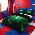 thumbnail image 2 of meiyoeat Modern Neon Geometric Bedding For Kids,Green Plaid Buffalo Duvet Cover Full For Boys,Black Reversible,3-Piece(No Comforter), 2 of 6