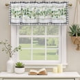 thumbnail image 2 of Green Eucalyptus Leaves Curtain Valances for Windows, Kitchen Valance Window Treatments Panel 2 Pack, Vintage Art Farmhouse Wooden Rod Pocket Short Curtains for Bathroom Bedroom 42 x 12 Inch, 2 of 8