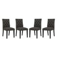 thumbnail image 6 of Modway Duchess 21.5" Fabric Solid Rubberwood Dining Chair in Brown (Set of 4), 6 of 6