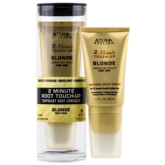 Color : Blonde - 1 oz , Alterna Stylist 2 Minute Root Touch Hair - Pack of 2 w/ Sleekshop Teasing Comb
