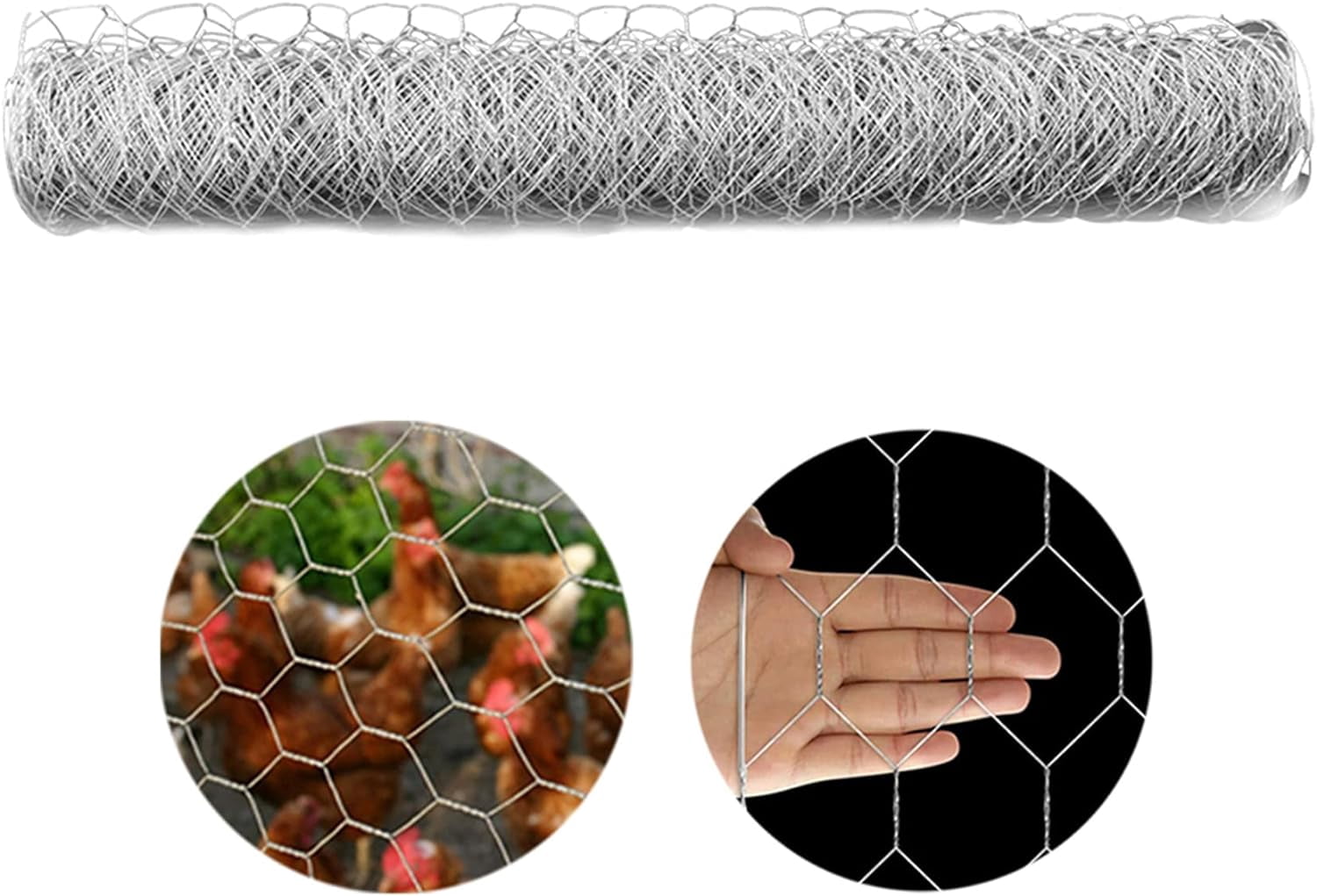 PET-U Galvanized Hexagonal Wire Poultry Netting Mesh for Craft Projects and Gardening Metal Mesh Fencing / Chicken Wire