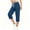 Blue, variant on Women’s Cargo Capri, Cotton Loose Fit Pants, Drawstring Waist with Multi Side Pockets Brown S-3XL