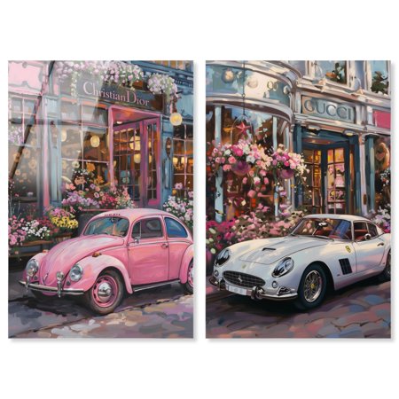 Parisian Pink Glam Set Acrylic Fashion Prints by Art Remedy, Ready to Hang, 10 x 15