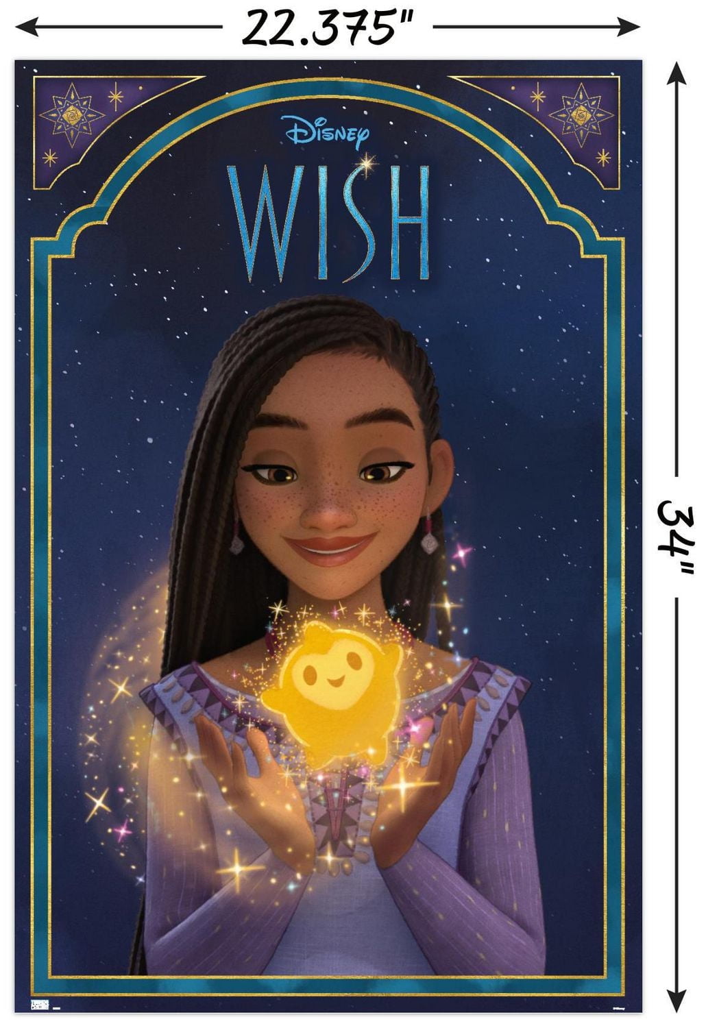 Disney Wish - Asha & Star Wall Poster, 22.375" x 34"