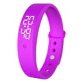 thumbnail image 2 of Purple Men's Silent Wake Up Watch, Fitness Tracker Watch, Vibrating Alarm Wristband, Fitness Tracker, Step Tracker, 9X0.5X0.5 in Strong Vibration No-Sound Dorm Rising Accessory, 2 of 7