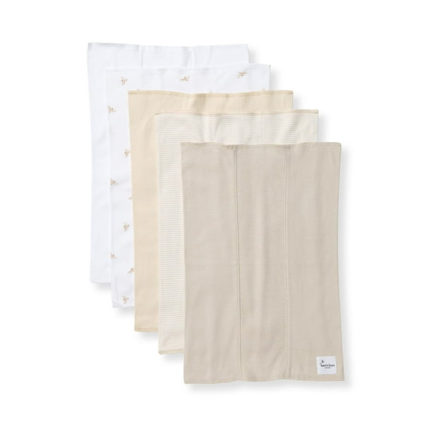 Paños para eructos Burt's Bees Baby, 100% algodón orgánico, paquete de 5