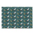 thumbnail image 1 of Spaceship Cutting Board, Outer Space Cartoon with Dotted Backdrop Futuristic Themes Saturn Sun and Nebula, Decorative Tempered Glass Cutting and Serving Board, Large Size, Multicolor, by Ambesonne, 1 of 1