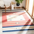 thumbnail image 2 of SAFAVIEH Montauk Benson Southwestern Cotton Area Rug, Blue/Red, 6' x 6' Square, 2 of 11