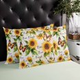 thumbnail image 4 of Sunflower Throw Pillow Covers, Summer Botanical Vintage Spring Floral Butterfly Soft Breathable Pillow Cases with Zipper for Sleeping, Small Pillowcases for Couch Bed Sofa Chair 16x24 Inches, 4 of 6