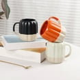 thumbnail image 4 of Yst Creative Pumpkin Ceramic Mug, Classic Stylish Design With Unique Pumpkin-Shaped Curves, Perfect For Daily Coffee And Tea To Relieve Busy Work Fatigue, 4 of 5