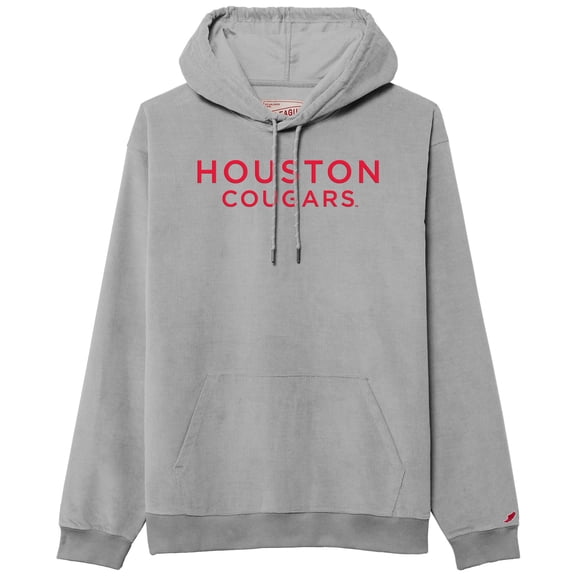 Men's League Collegiate Wear Gray Houston Cougars Stretch Cord Pullover Hoodie