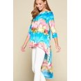thumbnail image 4 of Tie-dye Venechia High Low Fashion Top With 3/4 Sleeves, 4 of 5