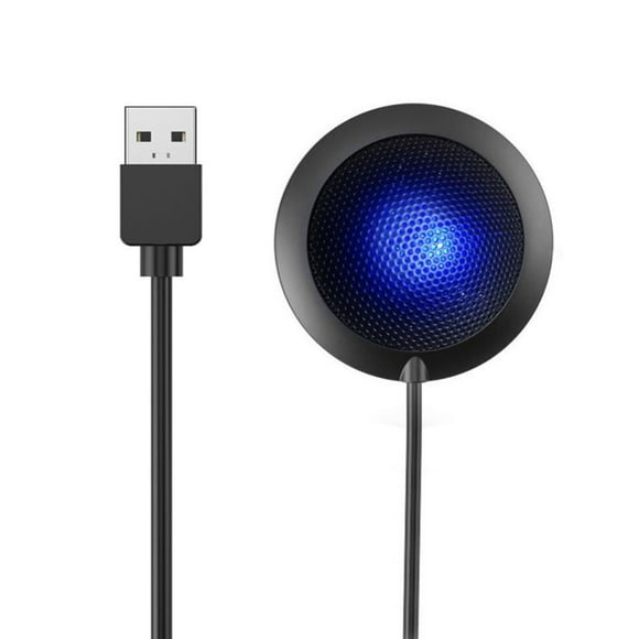 Desktop USB Conference Speakerphone Microphone 360° Omnidirectional Condenser Plug & Play PC Computer Mic Compatible with Windows Mac