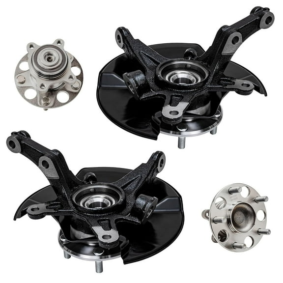 Detroit Axle - Front Steering Knuckles w/ Hubs   Rear Wheel Hub Bearings Assembly Replacement for 2006-2011 Honda Civic LX DX