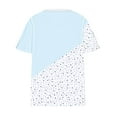 thumbnail image 3 of fatyb Plus Size Tops for Women Color Block Short Sleeve T-Shirt Comfy Loose Casual Basic Tee Shirts, 3 of 4