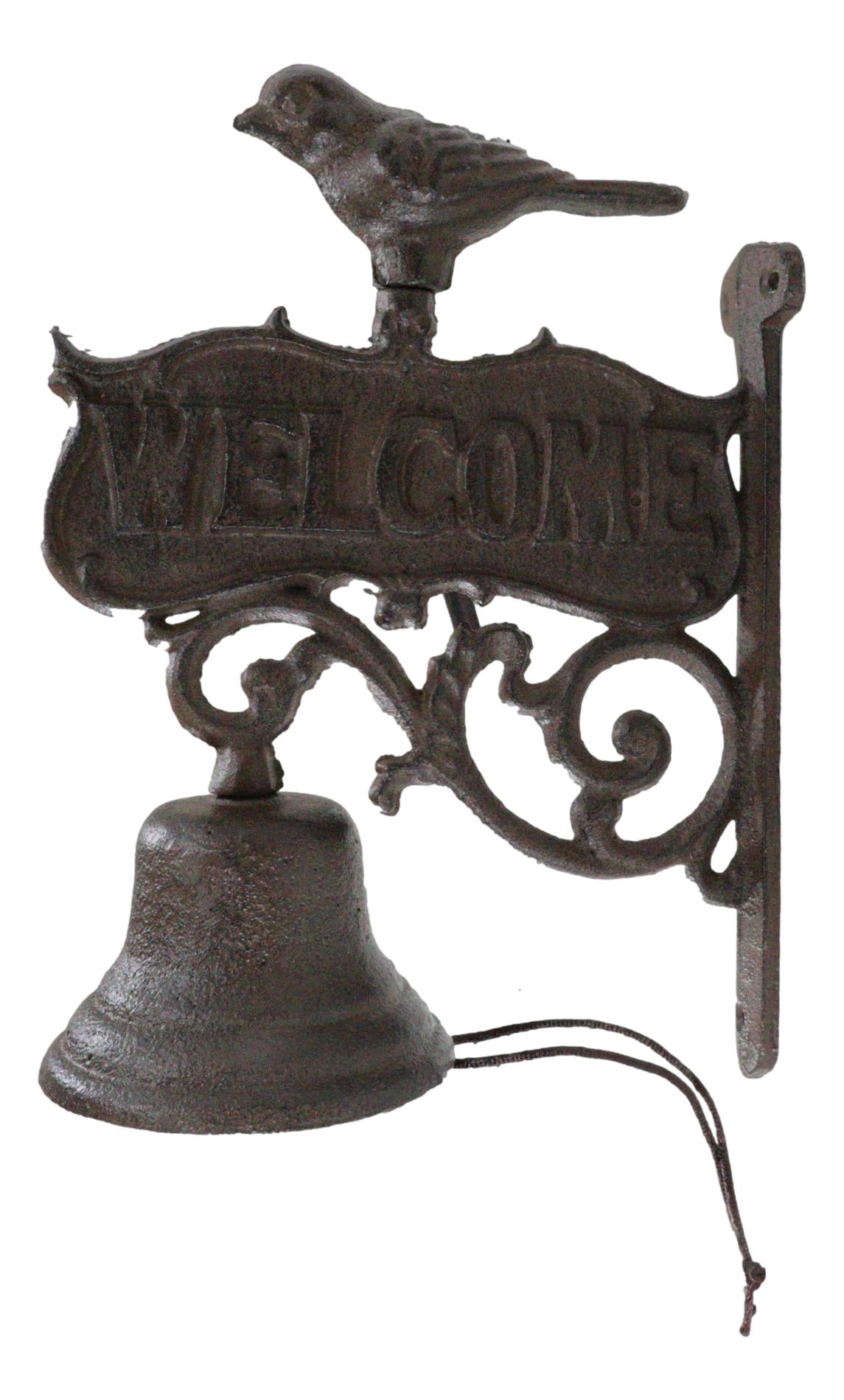 Cast Iron Rustic Western Country Bird Welcome Sign Door Wall Dinner Yard Bell