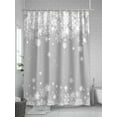 thumbnail image 5 of Fsddascl Grey Christmas Snowflakes Shower Curtain Set - Small 36" x 72" Washable Bathtub Curtain with 12 Hooks, Xmas Winter Textured Waterproof Fabric Stall Shower Curtains for Bathroom/Bathtub, 5 of 6