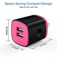 thumbnail image 5 of 2 Pack Hootek USB Wall Charger Block 2.1A Dual Port USB Charger Block Fast Charger Wall Charger Plug Brick Cube Charger Box Fast Charging Block for Android Samsung, Pink, 5 of 8