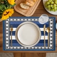 thumbnail image 4 of Navy Blue Anchor Placemats Set of 6, Nautical Summer Beach Coastal Ocean Placemats for Dining Table, Place Mats for Kitchen Tabletop, Waterproof Wipeable Dining Table Mats Set, 4 of 9