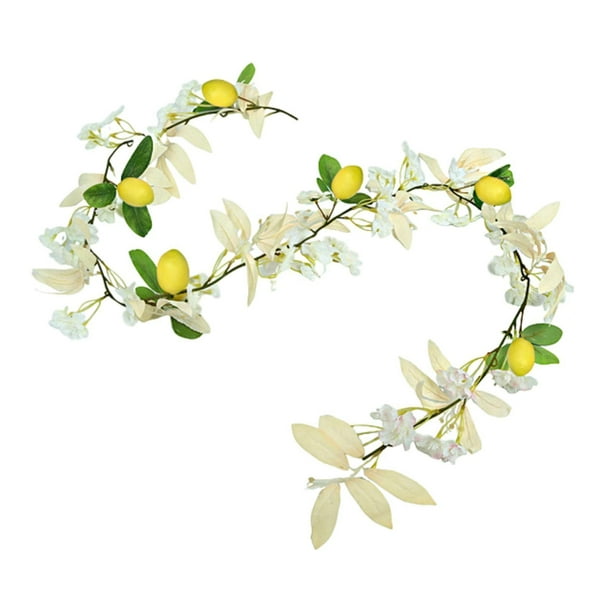 Guirnalda de flores de cerezo y limón artificiales, adorno para puerta de entrada 170 centímetros