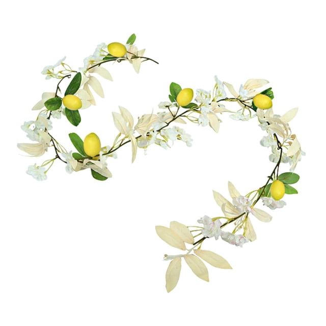 Guirnalda de flores de cerezo y limón artificiales, guirnalda de enredaderas, decoración del hogar, vegetación 170 centímetros