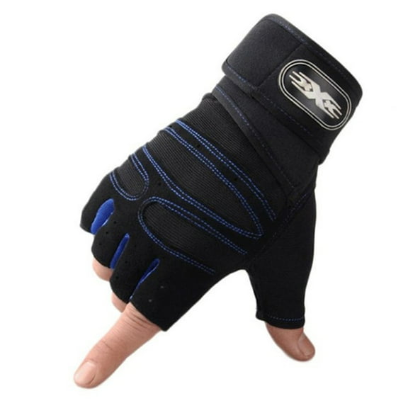 Women Men Workout Fitness Half Finger Gloves Non-Slip Gym Weight Lifting Exercise Bodybuilding Outdoor Cycling Mittens with Wrist Support