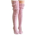 thumbnail image 2 of Babysbule Socks for Women Ladies Cable Knit Extra Long Boot Over Knee Thigh Stocking Leg Warmers, 2 of 6