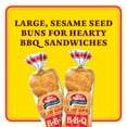thumbnail image 2 of Aunt Hattie's Big BBQ Buns, Sesame Seed Hamburger Buns, BBQ Bread, 6 Count, Shelf-Stable, 2 of 13