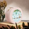 thumbnail image 6 of Naloa Animals Riding Across The Sky Round Jewelry Box, Travel Jewelry Organizer, 3.9 x 3.9 x 2in Jewelry Storage Box for Women-Pink, 6 of 7