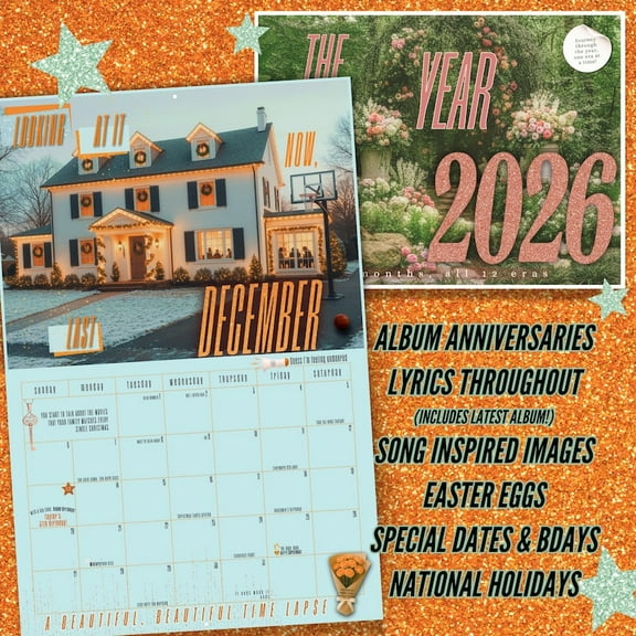 2026 Eras Showgirl Lyrical Wall Calendar
