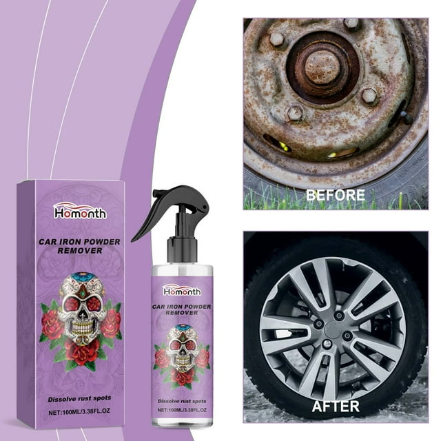 Fiudx Eliminador de Óxido Multiusos para Ruedas, Aerosol para Eliminar Óxido de Llantas de Acero, Fórmula Segura y Ecológica, Elimina Fácilmente El Óxido Persistente y Protege Las Ruedas Del Vehículo