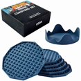 thumbnail image 1 of wonima02 Drink Coasters Set of 6 with Holder, Silicone Coasters Tabletop Protection for Any Table Type, Wood, Stone Tables, Dishwasher Safe, Coasters for Drinks Fits Any Size of Drinking Glasses-Blue, 1 of 1