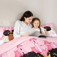 thumbnail image 4 of Castle Fairy Cute Cartoon Black Princess Full Size Bedding Sets 7 Pieces,Magical Castle Rainbow Full Size Bed in a Bag,Pink Gold Blue,Pink Reversible, 4 of 7